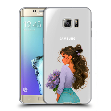 Пластиковый чехол на Samsung Galaxy S6 Edge Plus с принтом девушка цветы Пластиковый чехол на Samsung Galaxy S6 Edge Plus с принтом девушка цветы