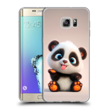 Пластиковый чехол на Samsung Galaxy S6 Edge Plus с принтом милая панда