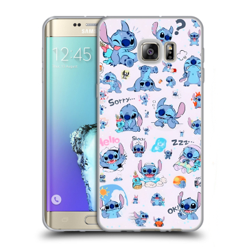 Пластиковый чехол на Samsung Galaxy S6 Edge Plus с принтом Лило и Стич
