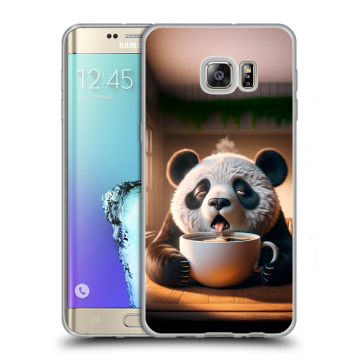 Пластиковый чехол на Samsung Galaxy S6 Edge Plus с принтом смешная панда