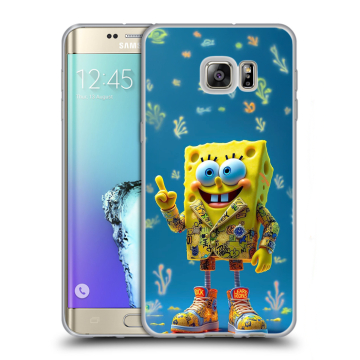 Пластиковый чехол на Samsung Galaxy S6 Edge Plus с принтом Спанч боб Спанчбоб