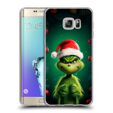 Пластиковый чехол на Samsung Galaxy S6 Edge Plus с принтом Гринч Новый год Рождество Пластиковый чехол на Samsung Galaxy S6 Edge Plus с принтом Гринч Новый год Рождество
