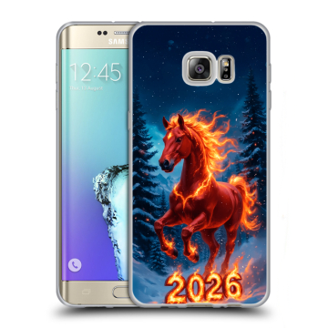 Пластиковый чехол на Samsung Galaxy S6 Edge Plus с принтом Новый год коня Пластиковый чехол на Samsung Galaxy S6 Edge Plus с принтом Новый год коня