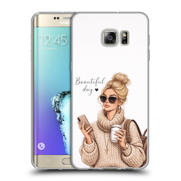 Пластиковый чехол на Samsung Galaxy S6 Edge Plus с принтом женский Пластиковый чехол на Samsung Galaxy S6 Edge Plus с принтом женский