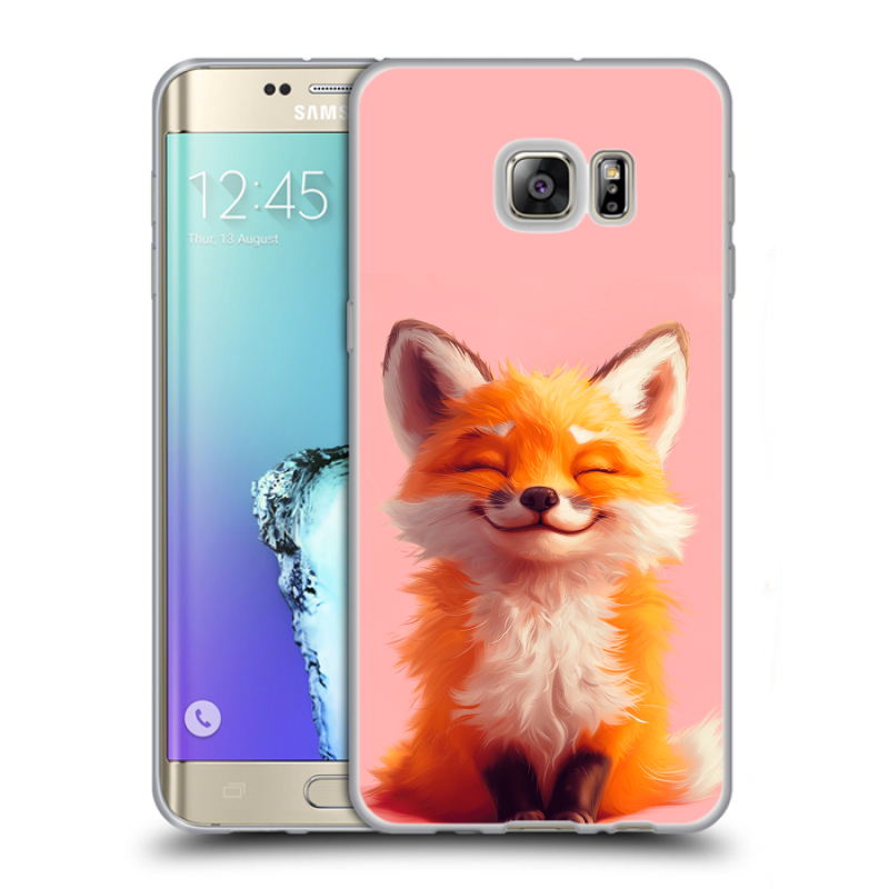 Пластиковый чехол на Samsung Galaxy S6 Edge Plus с принтом милая лиса Пластиковый чехол на Samsung Galaxy S6 Edge Plus с принтом милая лиса