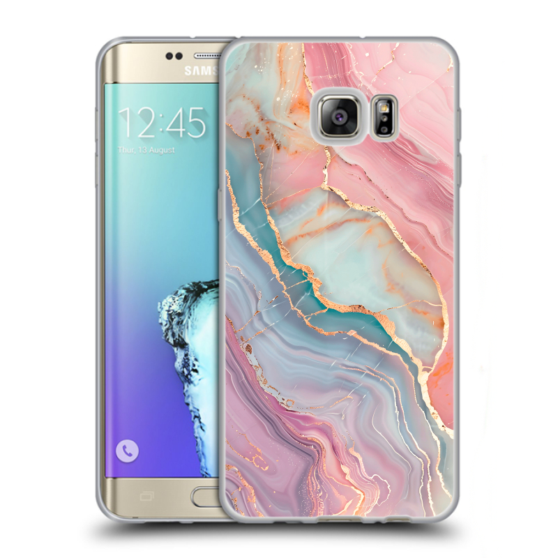 Пластиковый чехол на Samsung Galaxy S6 Edge Plus с принтом розовый мрамор Пластиковый чехол на Samsung Galaxy S6 Edge Plus с принтом розовый мрамор