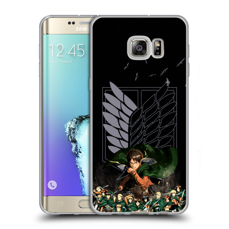 Пластиковый чехол на Samsung Galaxy S6 Edge Plus с принтом Атака титанов Пластиковый чехол на Samsung Galaxy S6 Edge Plus с принтом Атака титанов