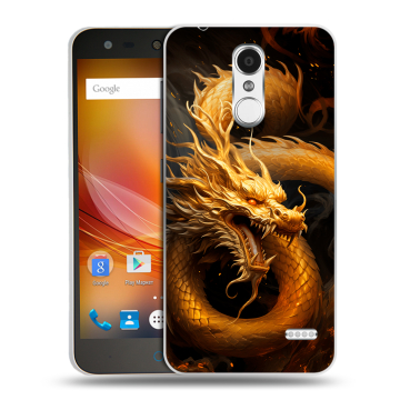 Пластиковый чехол на ZTE Blade X5 с принтом Золотой дракон