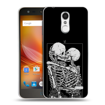 Пластиковый чехол на ZTE Blade X5 с принтом Поцелуй скелетов Пластиковый чехол на ZTE Blade X5 с принтом Поцелуй скелетов