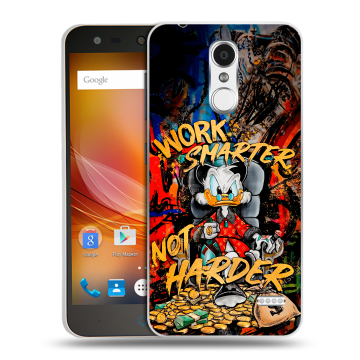 Пластиковый чехол на ZTE Blade X5 с принтом Дональд Дак Деньги Пластиковый чехол на ZTE Blade X5 с принтом Дональд Дак Деньги