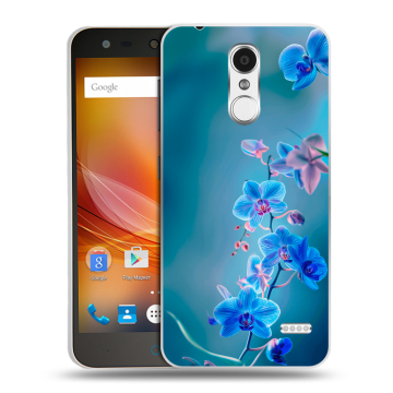 Пластиковый чехол на ZTE Blade X5 с принтом Голубые цветы Пластиковый чехол на ZTE Blade X5 с принтом Голубые цветы