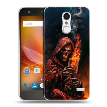 Пластиковый чехол на ZTE Blade X5 с принтом Скелет и карты Пластиковый чехол на ZTE Blade X5 с принтом Скелет и карты
