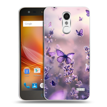 Пластиковый чехол на ZTE Blade X5 с принтом бабочки и лаванда Пластиковый чехол на ZTE Blade X5 с принтом бабочки и лаванда