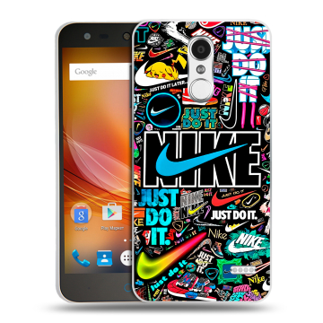 Пластиковый чехол на ZTE Blade X5 с принтом найк nike черный