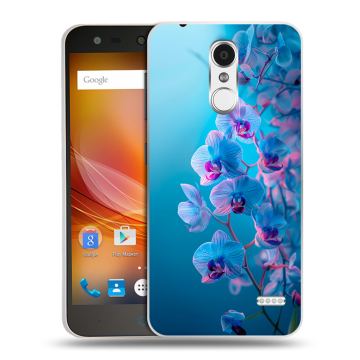 Пластиковый чехол на ZTE Blade X5 с принтом голубые орхидеи Пластиковый чехол на ZTE Blade X5 с принтом голубые орхидеи