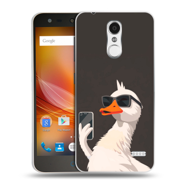 Пластиковый чехол на ZTE Blade X5 с принтом утка в очках Пластиковый чехол на ZTE Blade X5 с принтом утка в очках