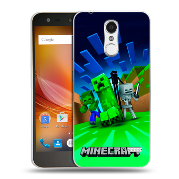 Пластиковый чехол на ZTE Blade X5 с принтом Майнкрафт