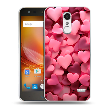 Пластиковый чехол на ZTE Blade X5 с принтом розовые сердечки Пластиковый чехол на ZTE Blade X5 с принтом розовые сердечки