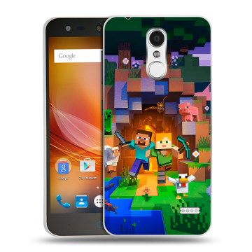 Пластиковый чехол на ZTE Blade X5 с принтом Майнкрафт Minecraft