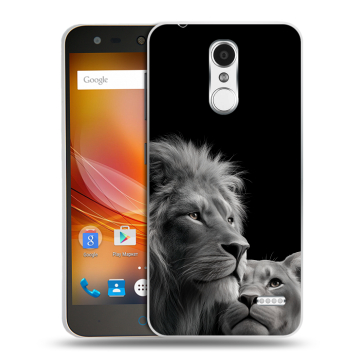 Пластиковый чехол на ZTE Blade X5 с принтом Лев кошки
