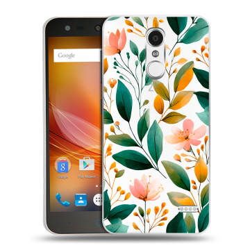Пластиковый чехол на ZTE Blade X5 с принтом Цветы паттерн