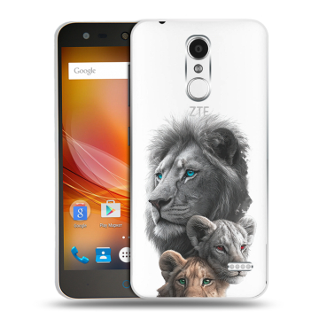 Пластиковый чехол на ZTE Blade X5 с принтом Львы