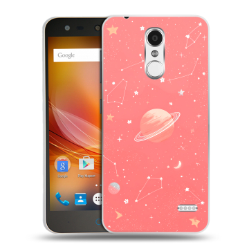 Пластиковый чехол на ZTE Blade X5 с принтом Розовый космос