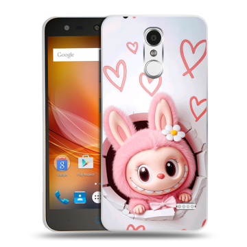 Пластиковый чехол на ZTE Blade X5 с принтом Labubu Лабубу Пластиковый чехол на ZTE Blade X5 с принтом Labubu Лабубу