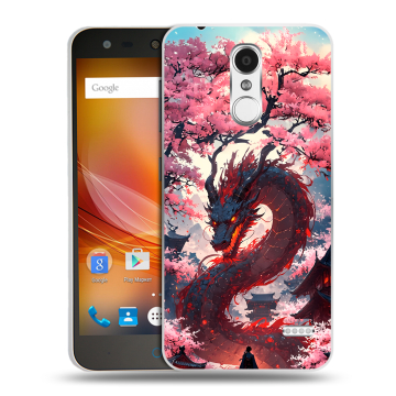 Пластиковый чехол на ZTE Blade X5 с принтом Дракон Японский Пластиковый чехол на ZTE Blade X5 с принтом Дракон Японский