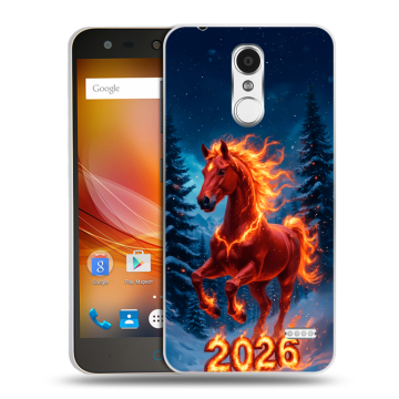 Пластиковый чехол на ZTE Blade X5 с принтом Новый год коня