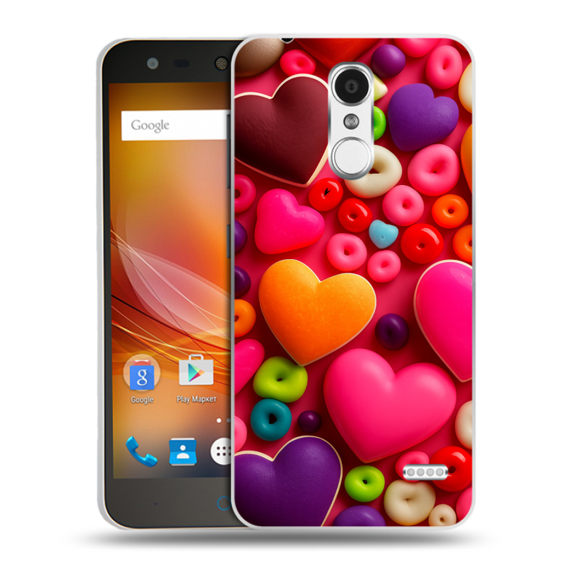 Пластиковый чехол на ZTE Blade X5 с принтом Сердечки Пластиковый чехол на ZTE Blade X5 с принтом Сердечки