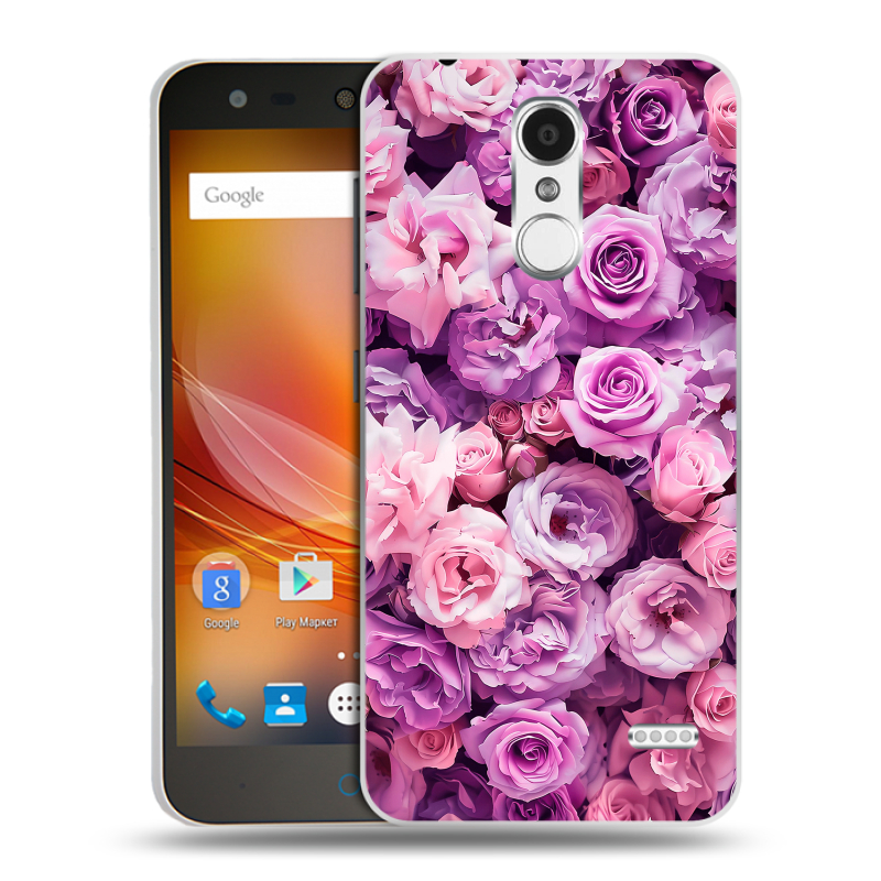 Пластиковый чехол на ZTE Blade X5 с принтом лавандовые розы Пластиковый чехол на ZTE Blade X5 с принтом лавандовые розы