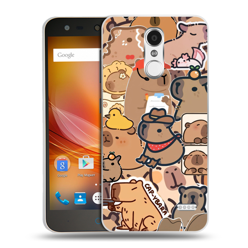 Пластиковый чехол на ZTE Blade X5 с принтом капибара Пластиковый чехол на ZTE Blade X5 с принтом капибара