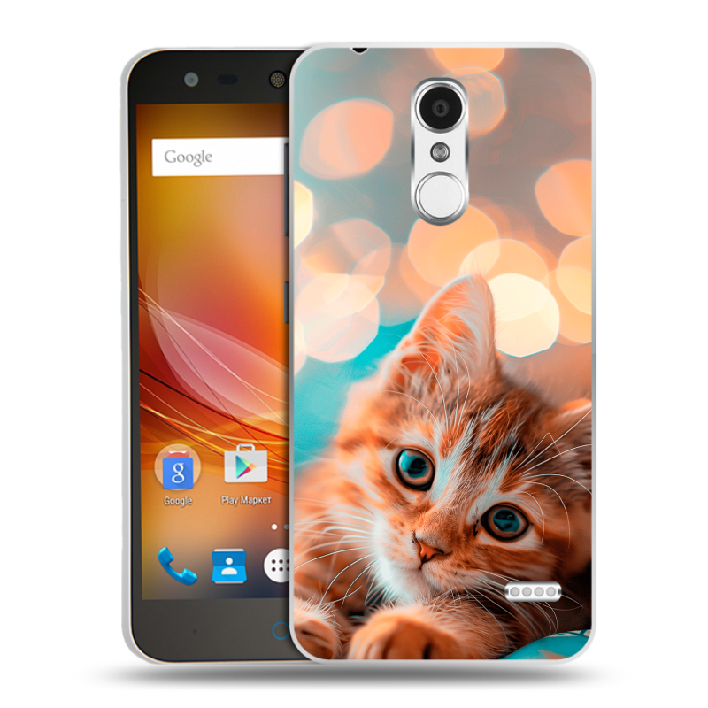 Пластиковый чехол на ZTE Blade X5 с принтом котик Пластиковый чехол на ZTE Blade X5 с принтом котик