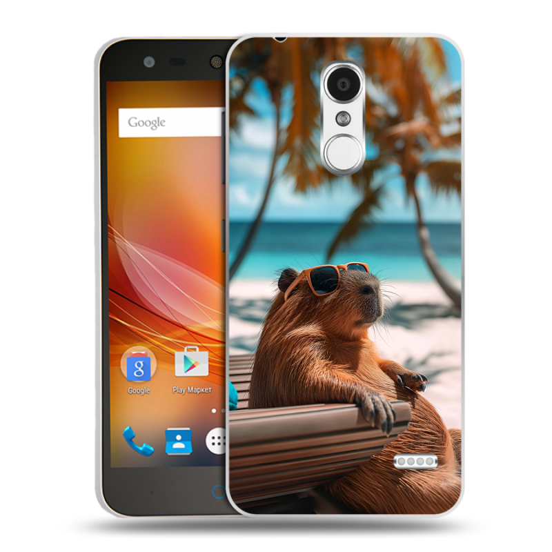 Пластиковый чехол на ZTE Blade X5 с принтом Капибара Пластиковый чехол на ZTE Blade X5 с принтом Капибара