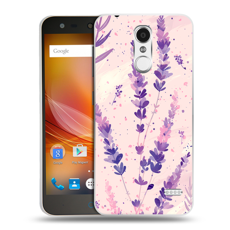 Пластиковый чехол на ZTE Blade X5 с принтом цветы лаванда Пластиковый чехол на ZTE Blade X5 с принтом цветы лаванда