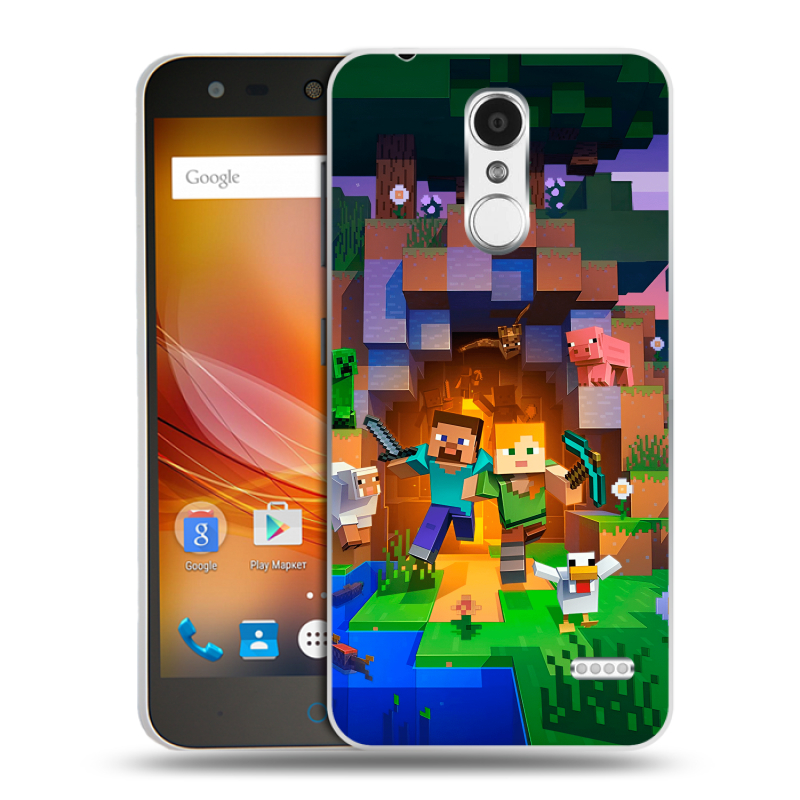 Пластиковый чехол на ZTE Blade X5 с принтом Майнкрафт Minecraft Пластиковый чехол на ZTE Blade X5 с принтом Майнкрафт Minecraft
