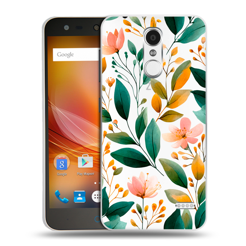 Пластиковый чехол на ZTE Blade X5 с принтом Цветы паттерн Пластиковый чехол на ZTE Blade X5 с принтом Цветы паттерн