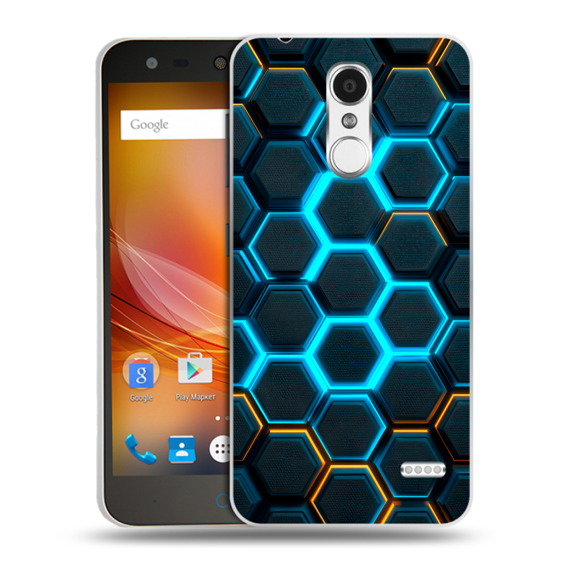 Пластиковый чехол на ZTE Blade X5 с принтом Неоновые соты Пластиковый чехол на ZTE Blade X5 с принтом Неоновые соты