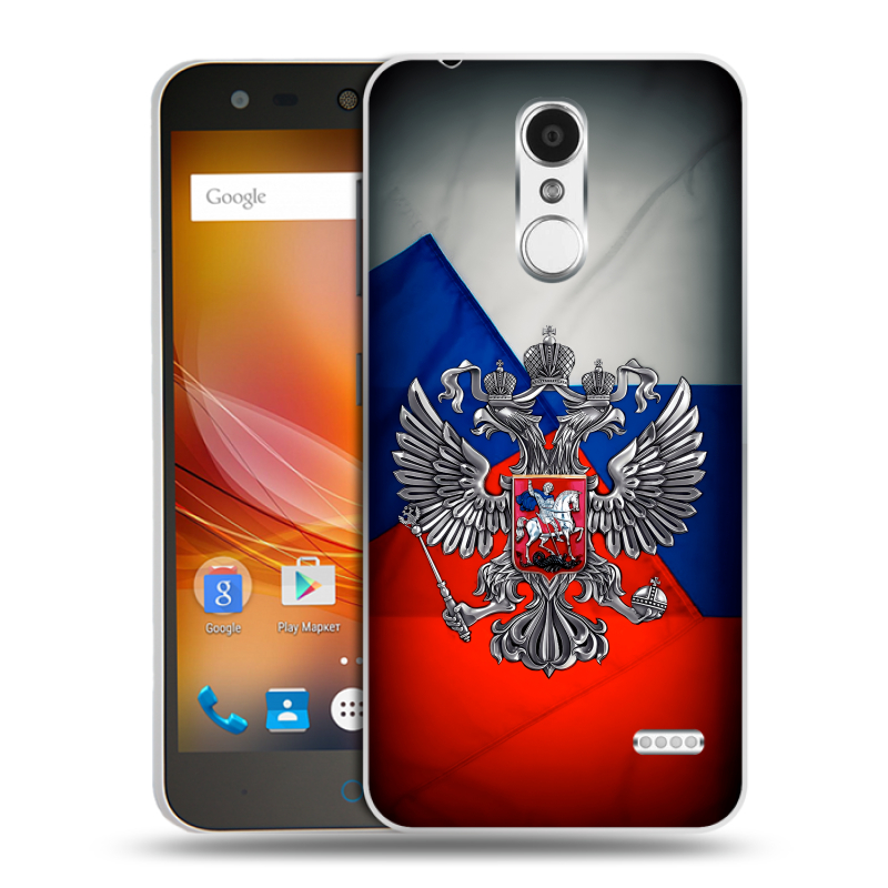 Пластиковый чехол на ZTE Blade X5 с принтом Флаг России Пластиковый чехол на ZTE Blade X5 с принтом Флаг России