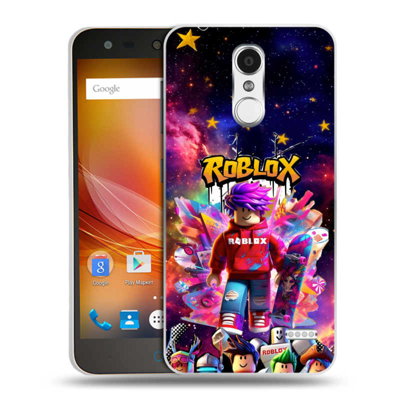 Пластиковый чехол на ZTE Blade X5 с принтом Roblox Роблокс Пластиковый чехол на ZTE Blade X5 с принтом Roblox Роблокс
