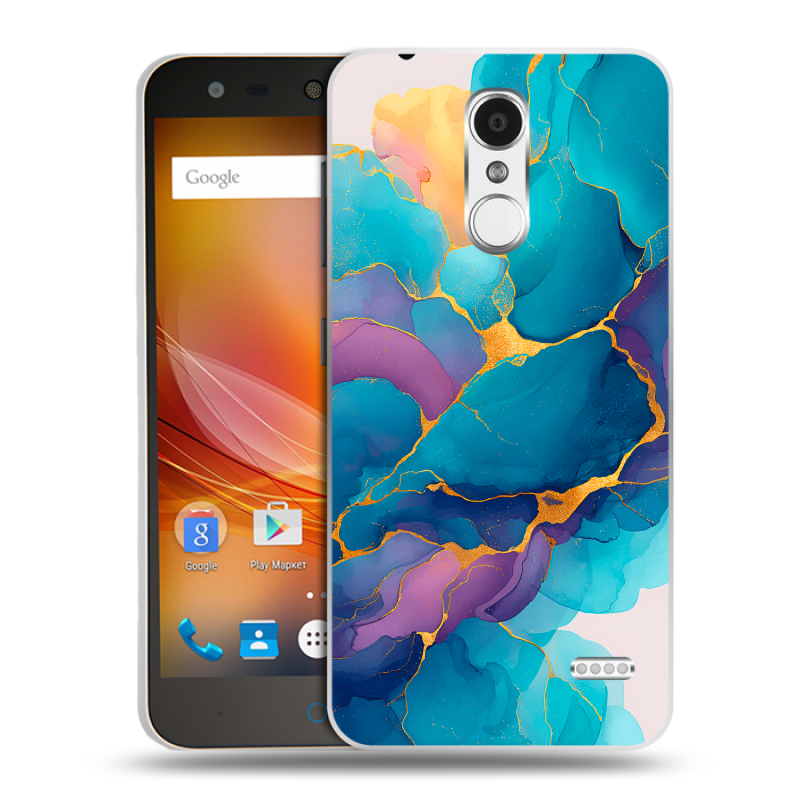 Пластиковый чехол на ZTE Blade X5 с принтом Мрамор блестки Пластиковый чехол на ZTE Blade X5 с принтом Мрамор блестки