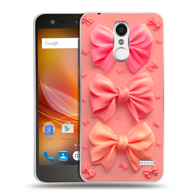 Пластиковый чехол на ZTE Blade X5 с принтом Розовые бантики Пластиковый чехол на ZTE Blade X5 с принтом Розовые бантики