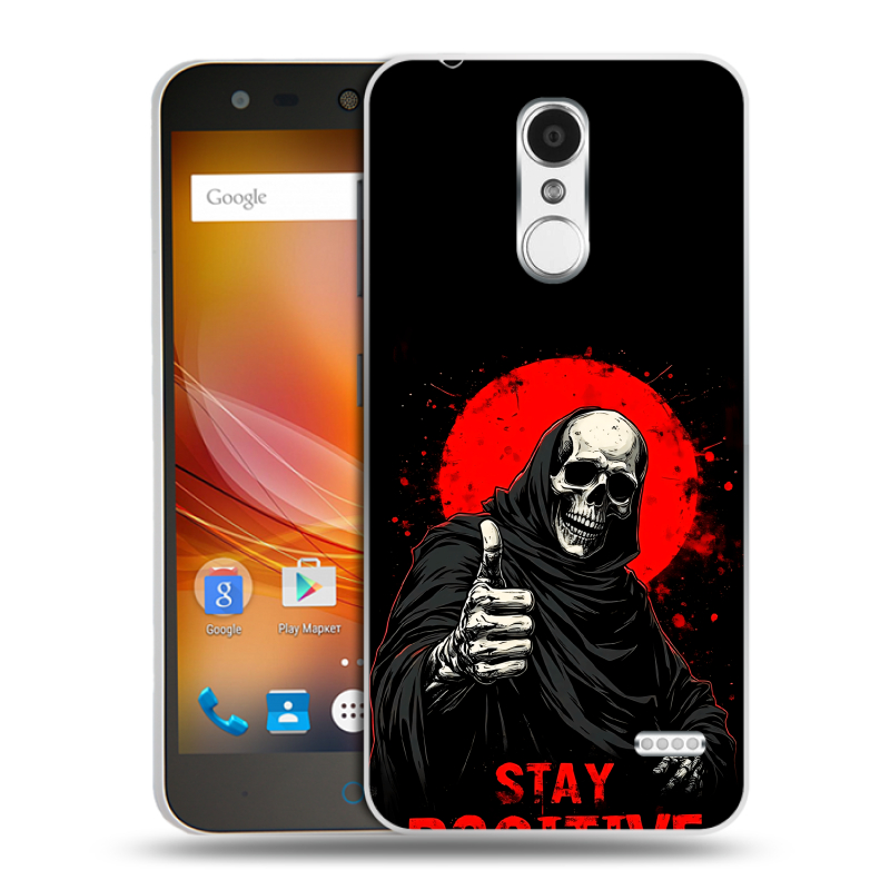 Пластиковый чехол на ZTE Blade X5 с принтом смешной скелет Пластиковый чехол на ZTE Blade X5 с принтом смешной скелет