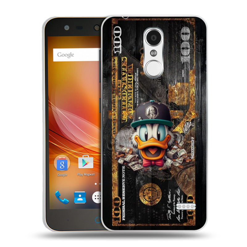 Пластиковый чехол на ZTE Blade X5 с принтом Дональд Дак Доллар Пластиковый чехол на ZTE Blade X5 с принтом Дональд Дак Доллар