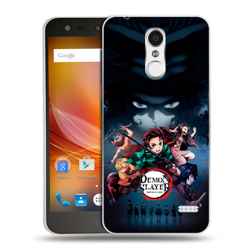 Пластиковый чехол на ZTE Blade X5 с принтом Demon Slayer Клинок рассекающий демонов Пластиковый чехол на ZTE Blade X5 с принтом Demon Slayer Клинок рассекающий демонов