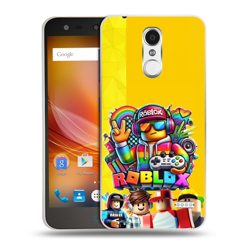 Пластиковый чехол на ZTE Blade X5 с принтом Roblox Роблокс Пластиковый чехол на ZTE Blade X5 с принтом Roblox Роблокс