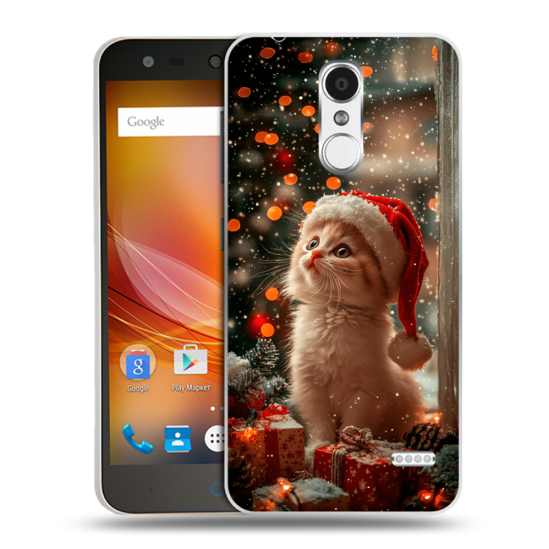 Пластиковый чехол на ZTE Blade X5 с принтом Новый год Пластиковый чехол на ZTE Blade X5 с принтом Новый год
