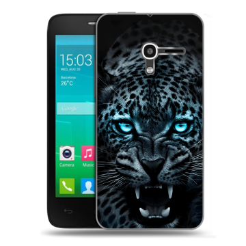 Пластиковый чехол на Alcatel One Touch Pop D3 с принтом Темный леопард Пластиковый чехол на Alcatel One Touch Pop D3 с принтом Темный леопард