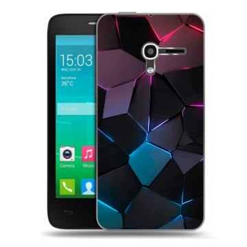 Пластиковый чехол на Alcatel One Touch Pop D3 с принтом Геометрия неона Пластиковый чехол на Alcatel One Touch Pop D3 с принтом Геометрия неона